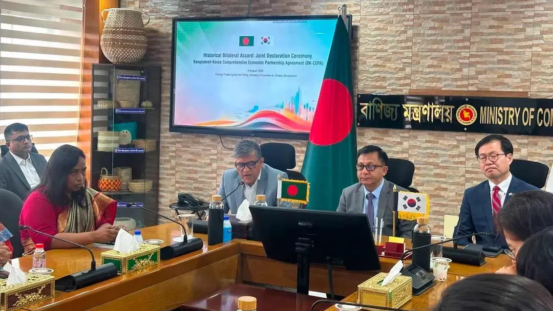 কোরিয়ার সঙ্গে সিইপিএ স্বাক্ষর, ৯৭ শতাংশ বাংলাদেশি পণ্যে শুল্ক সুবিধা